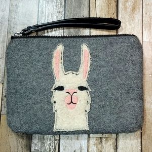 Grey Llama Wristlet